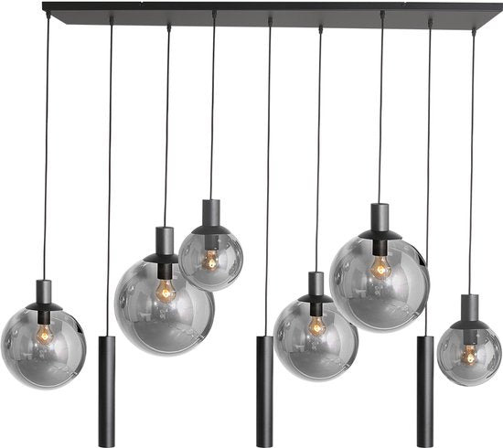 Steinhauer - lampe suspendue - Bollique LED - noir - verre métal verre fumé - lampe design - E27 GU10 - 3798ZW