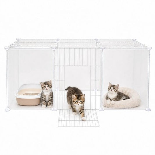 Ceruzo Animal Run 12 Panneaux - Modulaire - Avec Porte - Pour Petits Animaux