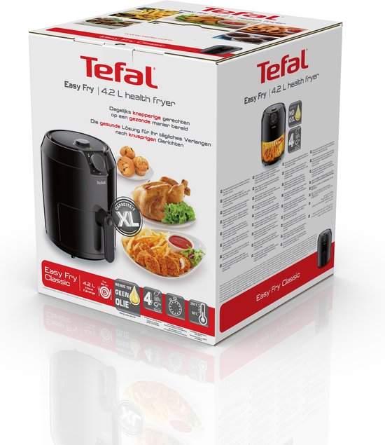 Friteuse TEFAL - 4.2 L Autonome - 1500 W - Friteuse à air chaud - Noir
