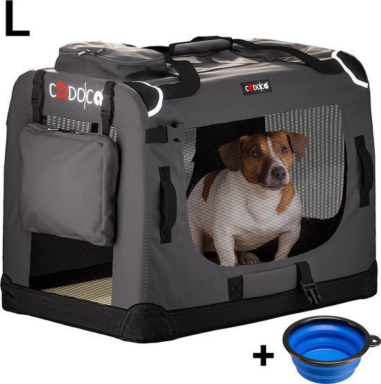 Cadoca Dogs & Cats Travel Basket L - 70x52x50cm - Anthracite