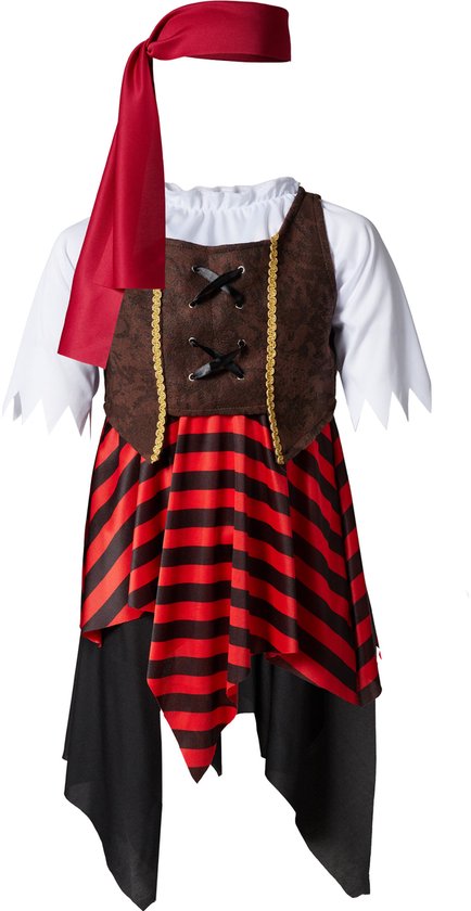 dressforfun - girls costume pirates - 128 (7-8y) - Costume carnaval - Halloween - Dress up - Party wear - Party - Party wear