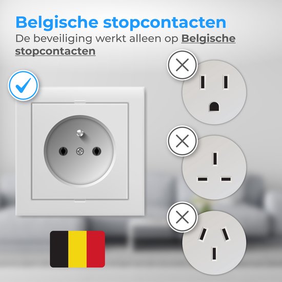 Nuvance Protection des prises - 24 pièces - pour la Belgique - Protection de l'enfant - BE - Protection des prises - Blanc