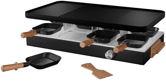 BOSKA Raclette Gourmet Party - Pour 8 personnes Bois de hêtre Acier - Set gourmet