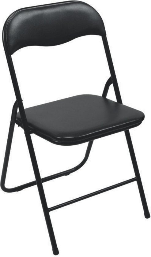 Perel Chaise pliante, pliable, résistante aux intempéries, 150 kg maximum, événements, réunions, petits espaces, noir