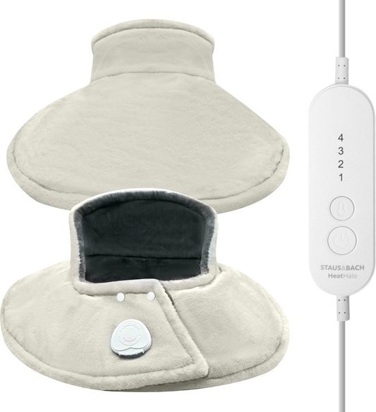 STAUS&BACH Coussin chauffant pour le cou et les épaules - 4 niveaux de chaleur - Anthracite/Gris - HeatHalo