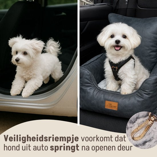 By Cee Cee Dog Basket Car - Très luxueux panier pour chien de voiture - Siège arrière pour chien de voiture - Panier pour chien de voiture - Couverture pour chien de siège de voiture - Siège de voiture pour chien - Aussi pour siège latéral - Anthracite -