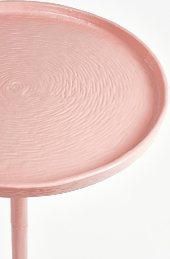 Mica Decorations Table d'appoint Colin - H58 x Ø34 cm - Aluminium recyclé - 100% FSC - Rose clair