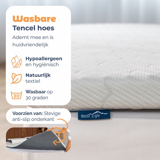 Surmatelas Best Life 160x200 - Topdeck matelas - Topmatelas 6 CM