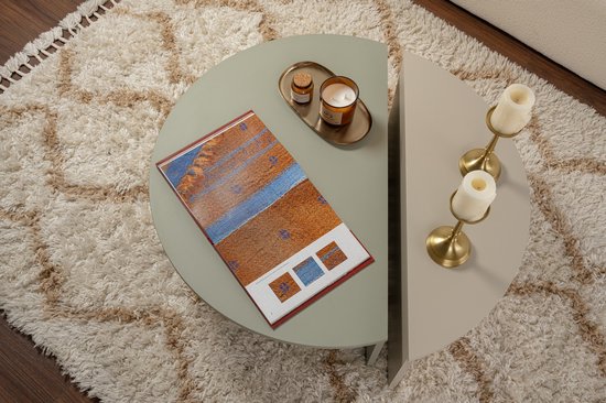 Table basse en bois "Orion" 90 x 60 x 30 cm - Vert cendré