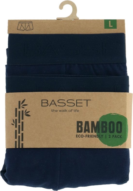 Boxer Basset Bamboo Hommes bleu foncé 2-pack - taille M