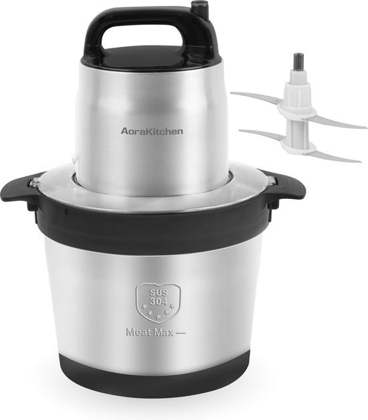 Hachoir - AoraKitchen - 5 Litres - 2 Vitesses - Hachoir électrique - 2000W - 4 Lames en acier inoxydable