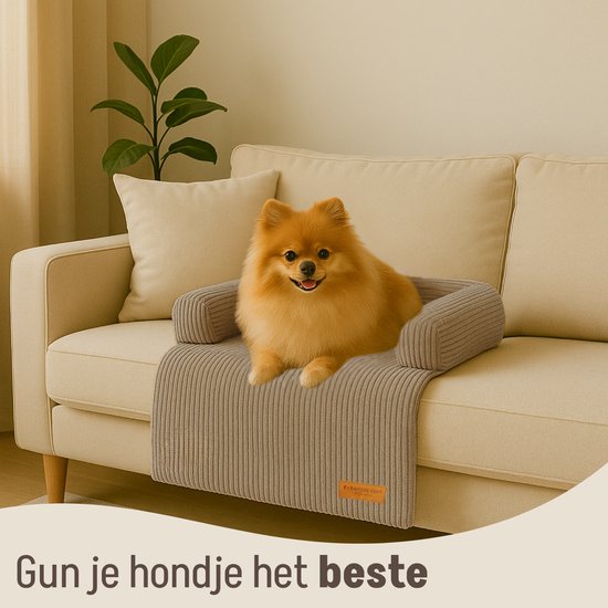 By Cee Cee Original Dog Rug Bench - Panier pour chien - Premium - Entièrement zippé - Tissu côtelé - Mocha Taupe - 75x90 - Taille S
