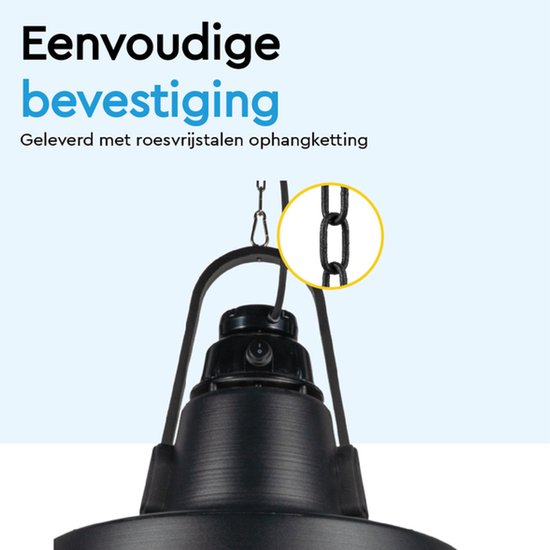 BRASQ Retro Chauffe-terrasse électrique suspendu - 3 niveaux de chaleur - avec télécommande - IP24 - étanche - intérieur et extérieur - 2000 W