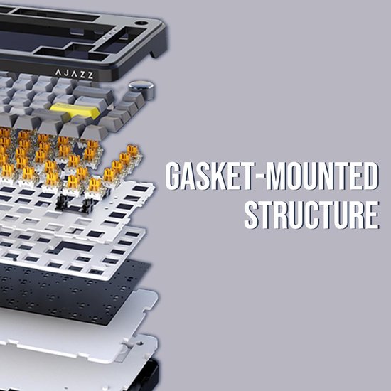 Ajazz AK820 MAX HE - 75% Wired RGB Gaming Keyboard - Hall Effect Rapid Trigger Mechanical Keyboards - Side Printed Keys - Gasket - Hot Swap - 8K Hz Polling Rate - QWERTY Keyboards - 82 Keys - Gradient Grey