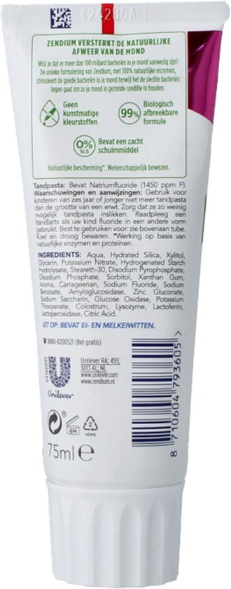 Dentifrice Zendium Sensitive+ White - 75 ml