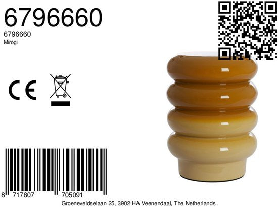 Light & Living Table d'appoint Mirogi - Jaune - Ø30cm - Moderne