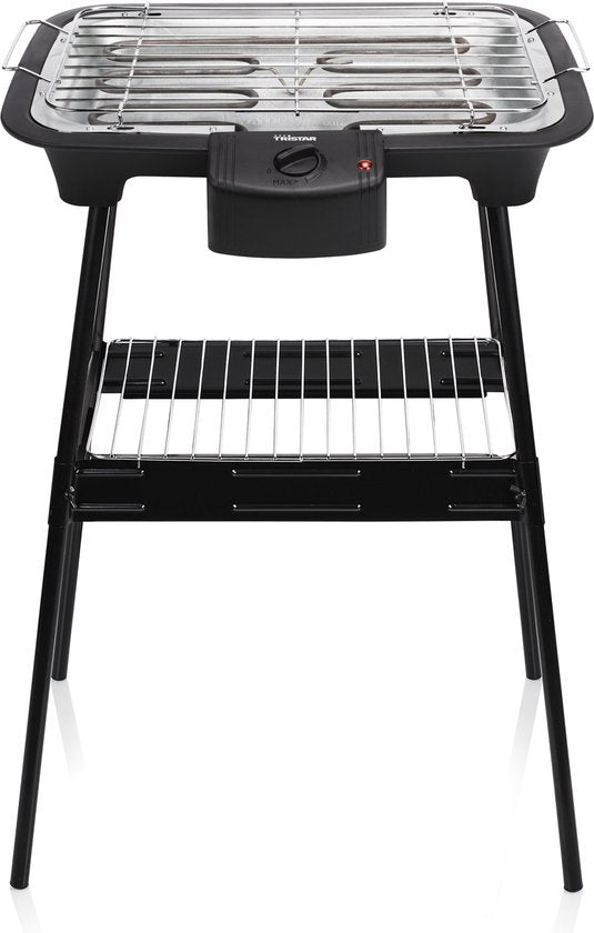 Tristar BQ-2883 Barbecue électrique avec support - Gril de table et support - 2000W - Noir - Parfait pour le balcon ou le camping