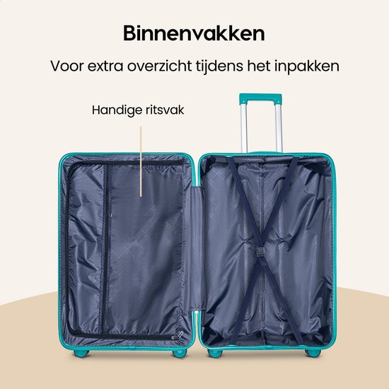 SKYCASES Urban Adventurer - Valise de voyage moyenne - Verrouillage par numéro - 44x27x66cm - 78L - Valise de voyage avec verrouillage de valise - Roues pivotantes - Vert V2