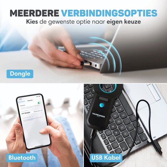 Vulpes Goods® Pets - Lecteur de puces - Lecteur de puces pour tous les animaux - Sac de transport inclus - ISO11784/85/FDX-B - Version PRO