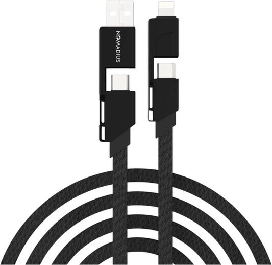 Nomadius UniCharge 1.5M - Câble de charge universel - Chargement rapide - Longueur 1.5 mètre - USB C - USB A - Câble de charge - Lightning - Micro-usb - Câble iPhone - Samsung - Câble de charge rapide - usb c vers usb c - Multifonctionnel
