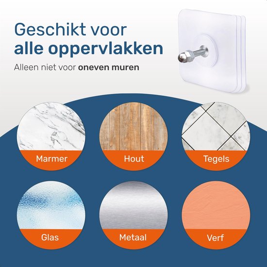 Crochets auto-adhésifs - Pinces à élingues - Clou auto-adhésif - 20 Pièces - acier inoxydable - Extra fort - Skoov