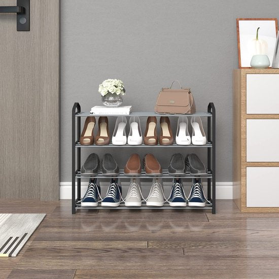 Rangement pour chaussures - Rangement pour chaussures - Support pour chaussures - Etagère pour chaussures - Rangement pour chaussures - Présentoir pour chaussures - Gris - 79x19.5x62cm