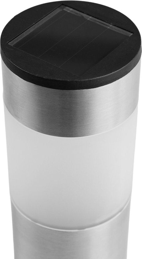 LED Lovers - Lampe de jardin solaire à LED avec pointes de terre - Lot de 4 - Lampe de chemin avec capteur de lumière - acier inoxydable - 8-10 heures de fonctionnement - 27cm