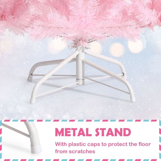 Coast 150 cm sapin de Noël rose avec paillettes colorées