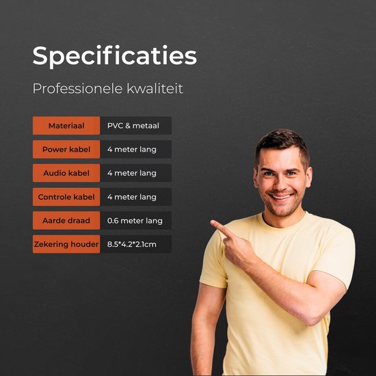 Skoov Wiring Set for Car Subwoofer and Amplifier - Cable Set - Complete Audio Wiring Set - Suitable for Car Sound Systems