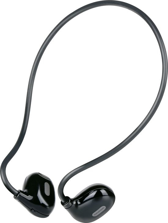 Écouteurs à conduction osseuse Grundig - Écouteurs Bluetooth avec 5 heures d'autonomie - Écouteurs sans fil pour la musique et les appels mains libres - Câble de chargement USB-C inclus.