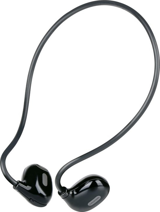 Écouteurs à conduction osseuse Grundig - Écouteurs Bluetooth avec 5 heures d'autonomie - Écouteurs sans fil pour la musique et les appels mains libres - Câble de chargement USB-C inclus.
