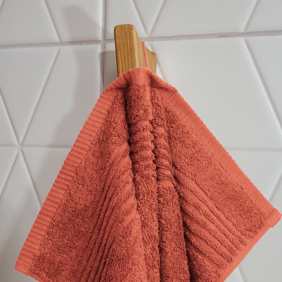 PHLOX Supreme Washcloths 16x21 - set of 6 - Heavyweight 600 g/m2 - Terracotta
