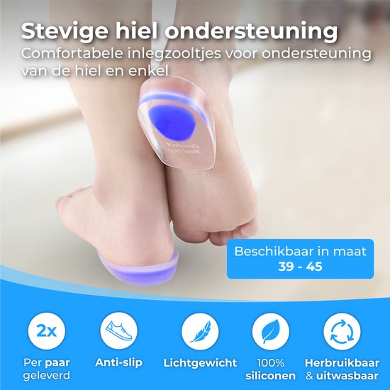 Nuvance - Heel Spur Orthotics - Heel Protectors - Insoles - Heel Spur - 2 Pieces for Size 39-45 - Blue