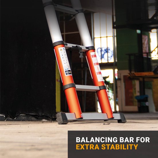 Batavia Echelle télescopique 3.27m - Echelle seule - Longueur étendue 327cm - Anti-dérapant - Fermeture souple brevetée - Charge maximale 150kg - Hauteur de travail 427cm - Girafe Air