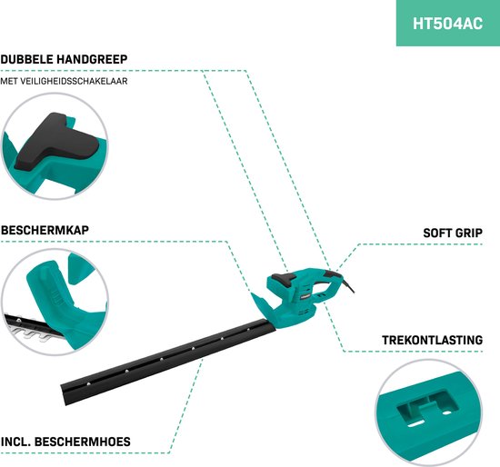 VONROC Taille-haie 550W - longueur de lame 550mm - espacement des lames ø16mm