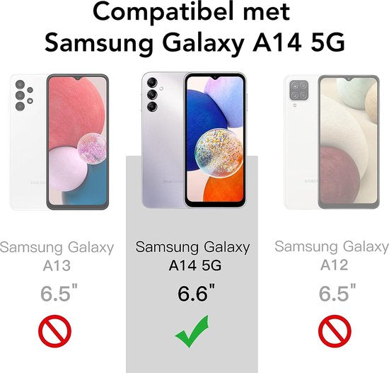 Podec Case Suitable for Samsung Galaxy A14 5G Transparent Phone Case - Anti-Shock Case Cover with 2x Screen Protector