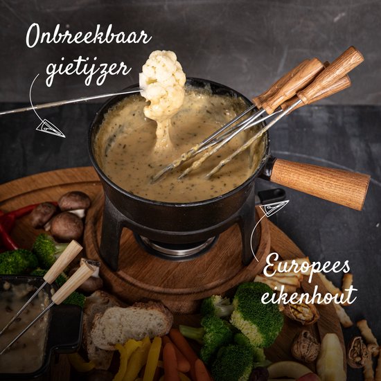 Boska Fondue Set Pro L - Set à fondue au fromage - Pour tout type de cuisinière - Fonte robuste et incassable - 1.8 litres