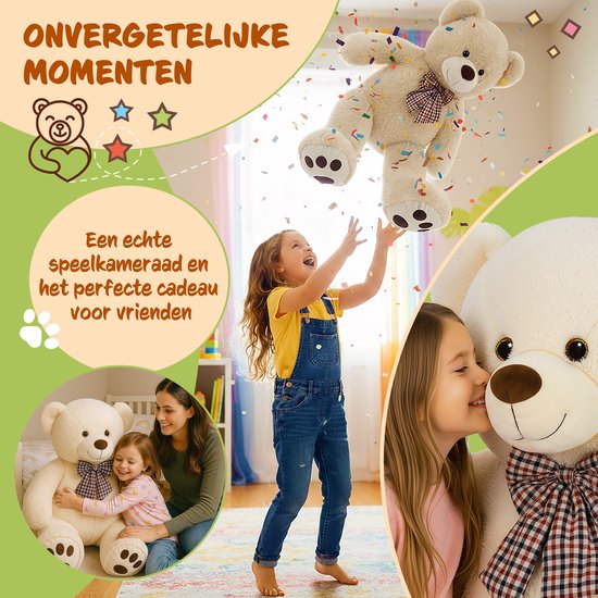 Monzana Teddy Bear XL - Peluche sur pied 100cm - Crème