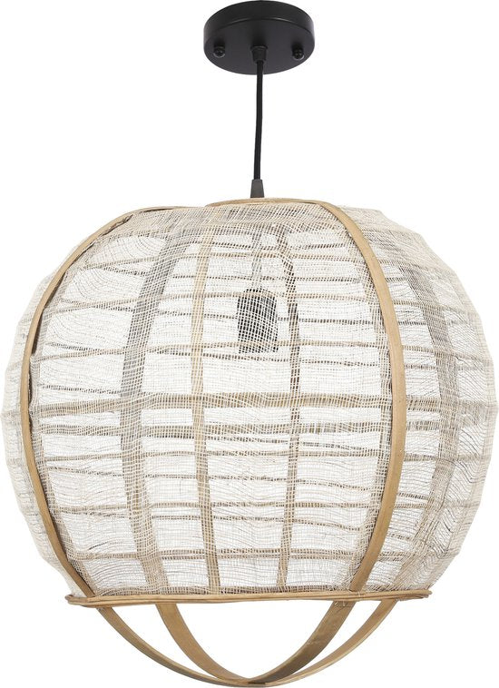 Mica Decorations Lampe pendante Pella - H44 x Ø45 cm - Lin - Beige