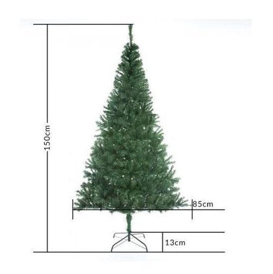 Sapin de Noël Casaria 150 cm PVC - Base métallique - Vert