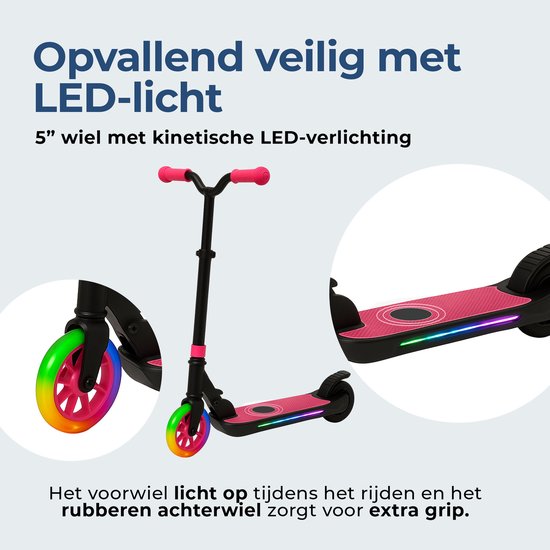 Scooter électrique Denver pour enfants - 10km/h - Scooter pour enfants - Lumières LED - 6km d'autonomie - SCK5500RO