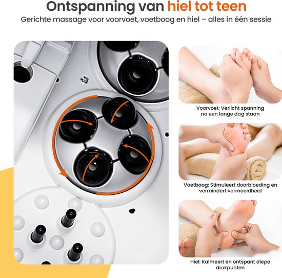 Goliving Bain de pieds automatique - 3x sels de bain inclus - Appareil de massage des pieds - Bain de pieds pliable avec massage - Chauffage jusqu'à 48°C- Télécommande - Blanc