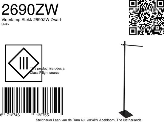 Lampadaire Mexlite Stekk - Noir