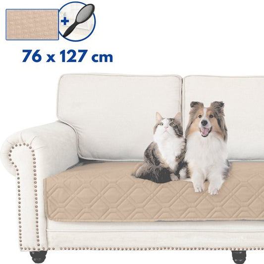 Hilvard - Couverture pour chien - Couverture pour chat - Protège banc - Couverture pour chien siège arrière de voiture - Convient pour canapé, voiture et lit - Sable - 76 x 127cm - Tapis pour chien - Tapis pour chien