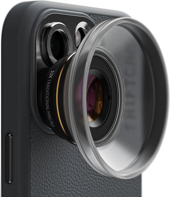 Objectif ShiftcamObjectif macro traditionnel ultra 10x - Gros plans à fort grossissement - Mise au point nette avec une profondeur de champ accrue - Prise de vue détaillée jusqu'à 25x pour des gros plans extrêmes - Noir