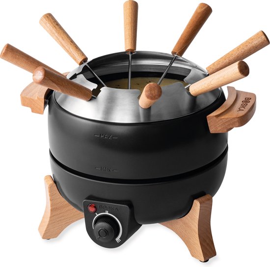Set à fondue électrique Boska Party - 2.3L - Pour fondue au fromage, fondue au chocolat, fondue Hotpot et fondue au bouillon - Avec régulateur de température - noir
