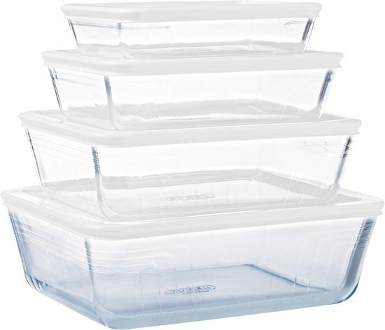 Plat à four Cook & Freeze avec couvercle - Lot de 8 pièces - Verre - Pyrex