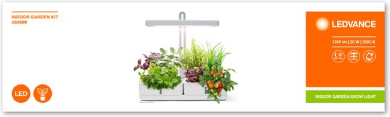 LEDVANCE Luminaire : pour toutes les surfaces, Indoor Garden KIT 45- WT / 2- W, 22-...24- V, angle de rayonnement : 11-, Neutral White, 355- K, matériau du corps : plastique/acier inoxydable, IP2-