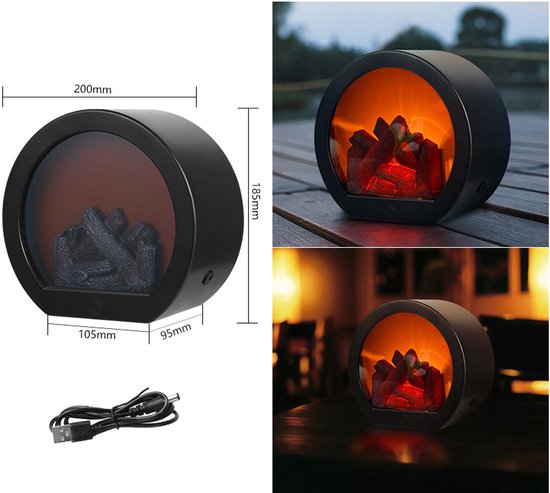 Ceruzo Led Atmosphere Fireplace - 20x10x18- Mini Lanterne de Cheminée Ouverte