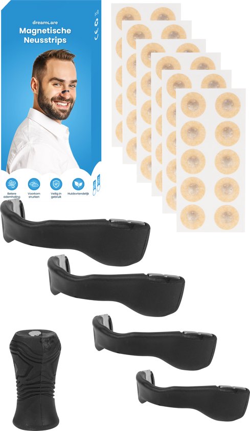 DreamCare Bandelettes nasales magnétiques - 30 paires - Anti ronflement - Plaques nasales